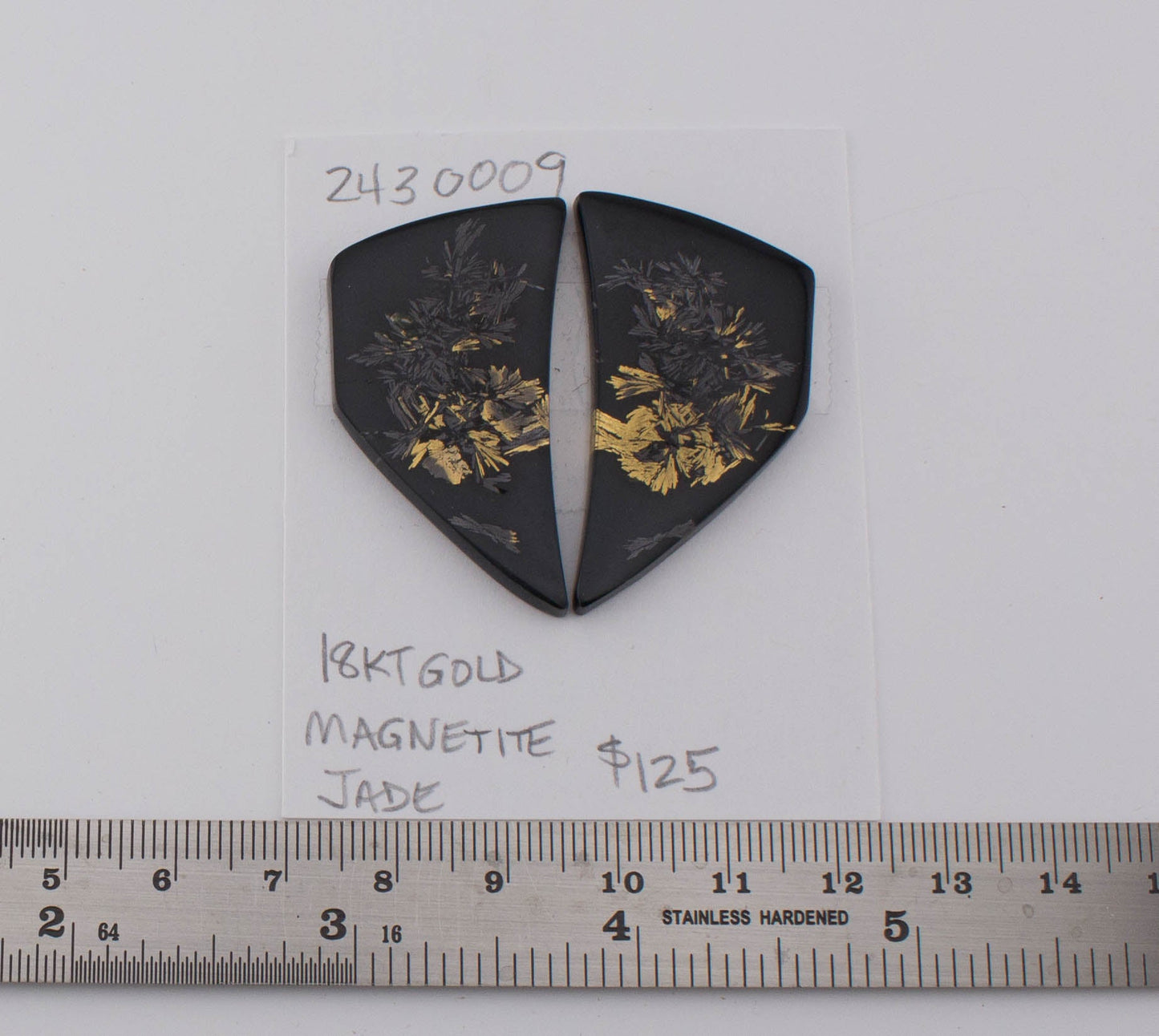 18 kt Magnetite Jade Pair
