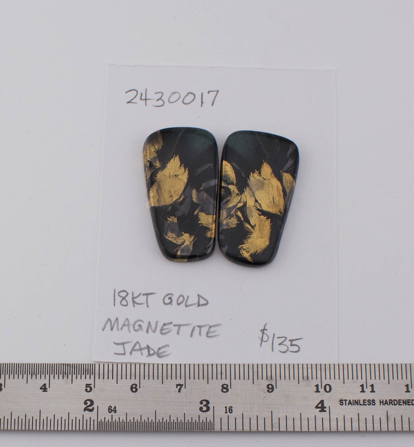 18 kt Magnetite Jade Pair