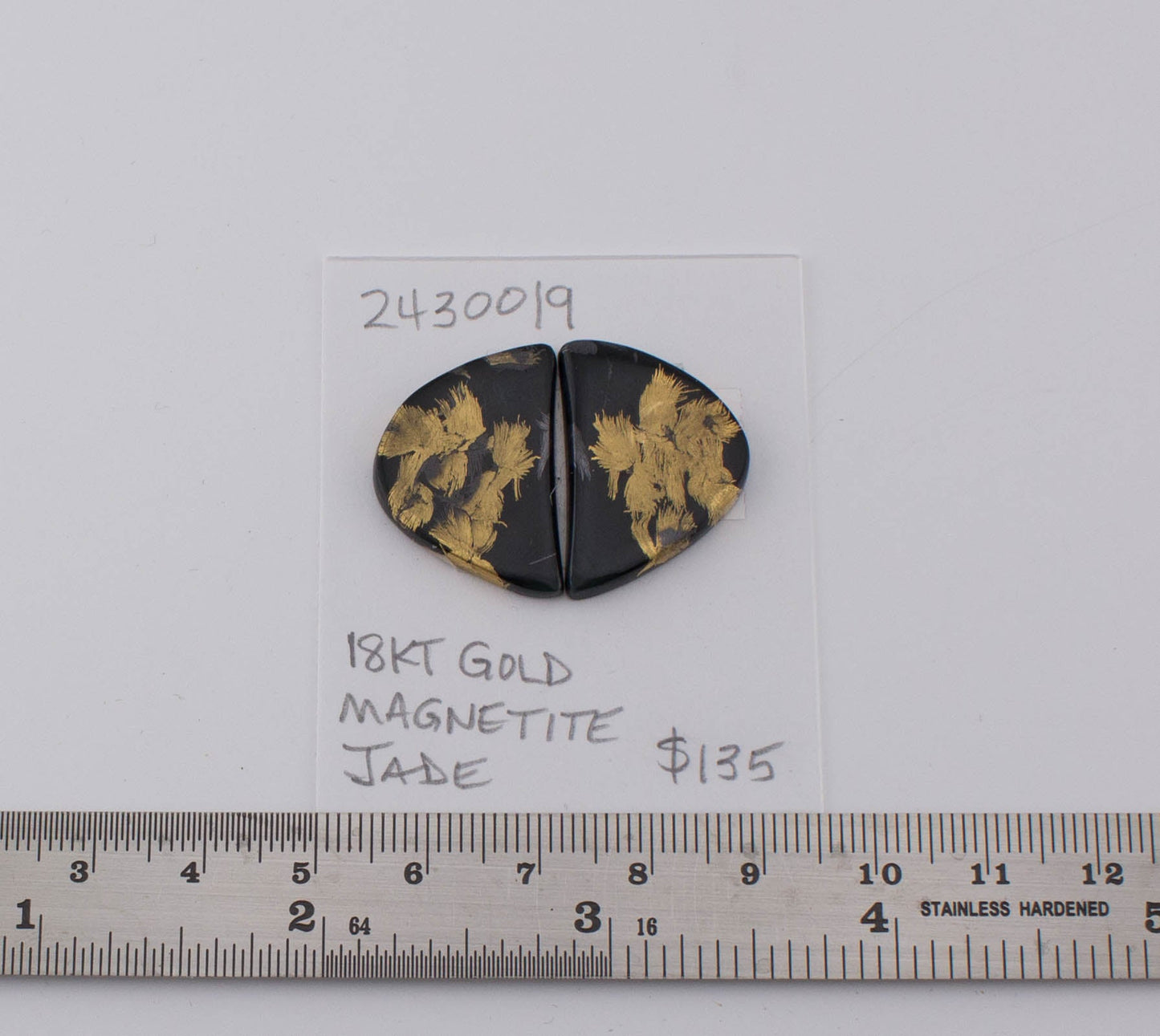 18 kt Magnetite Jade Pair