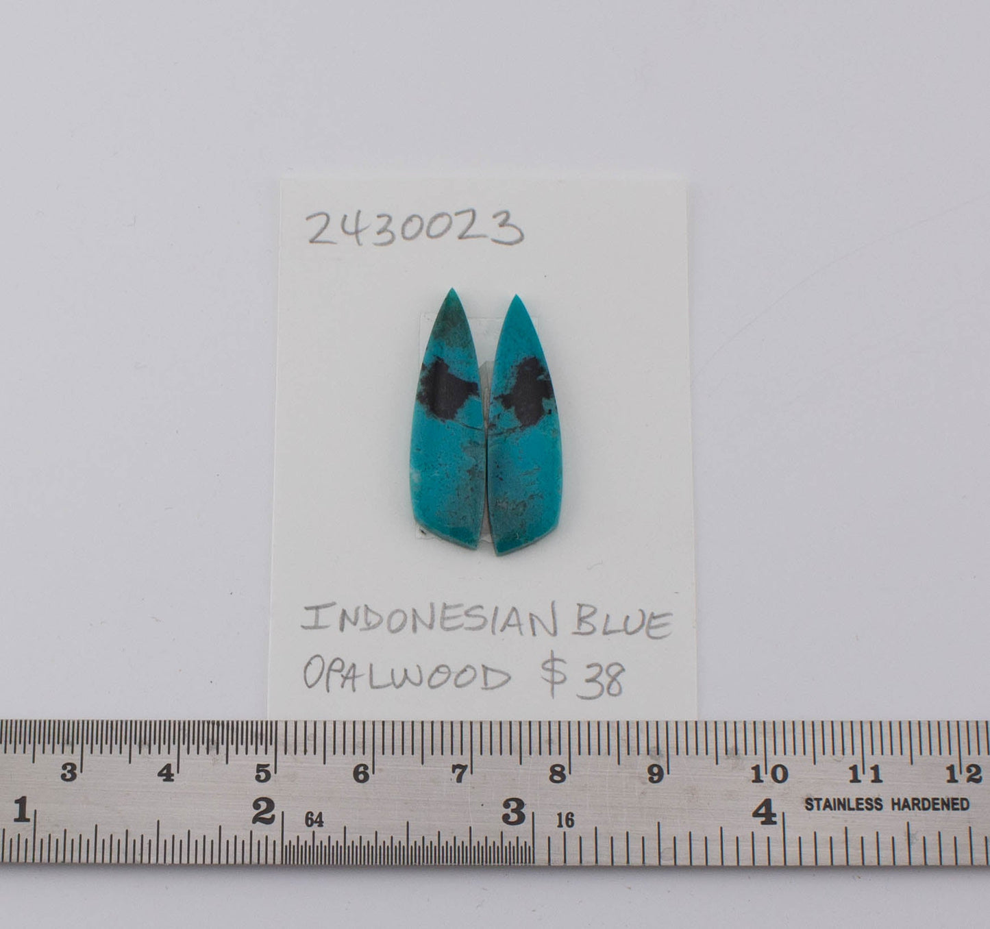 Indonesian Blue Opalwood Pair