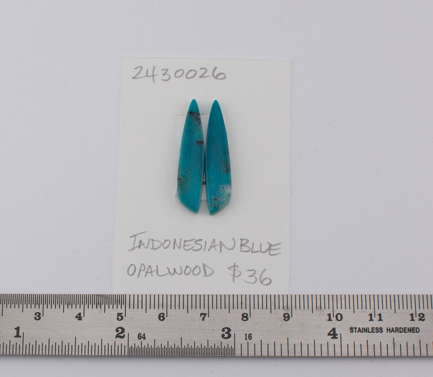 Indonesian Blue Opalwood Pair