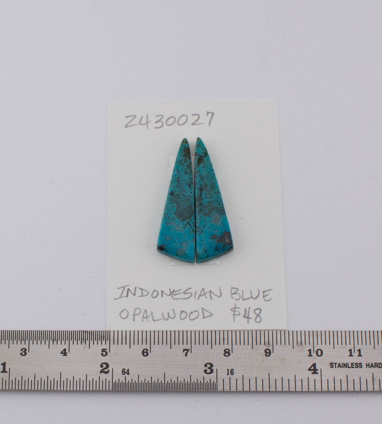 Indonesian Blue Opalwood Pair