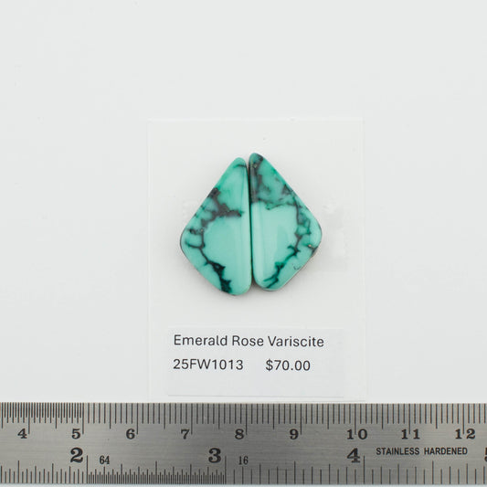 Emerald Rose Variscite Pairs