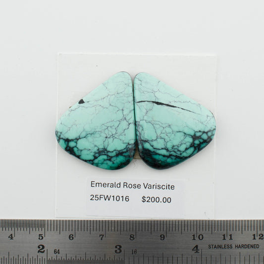 Emerald Rose Variscite Pairs