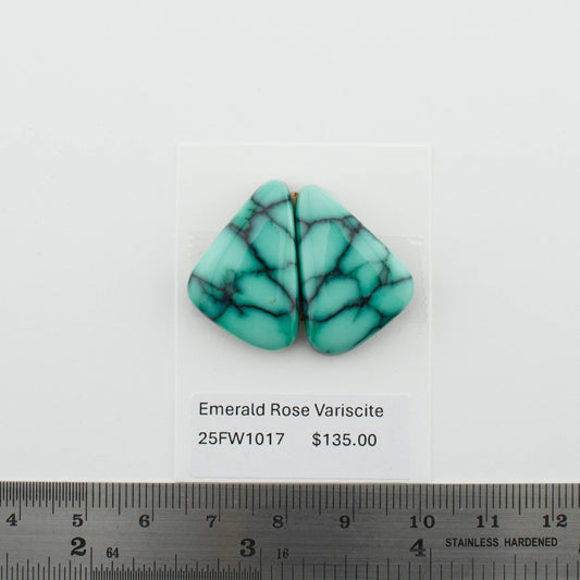 Emerald Rose Variscite Pairs