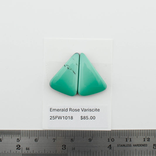 Emerald Rose Variscite Pairs