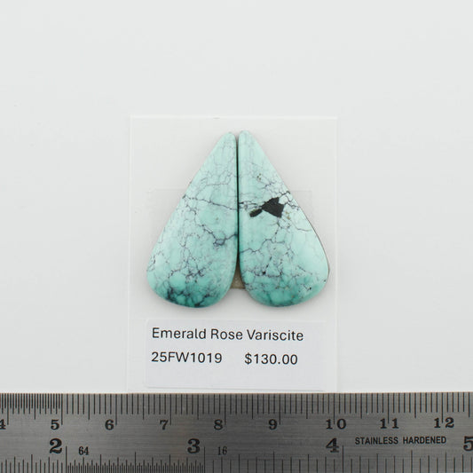 Emerald Rose Variscite Pairs