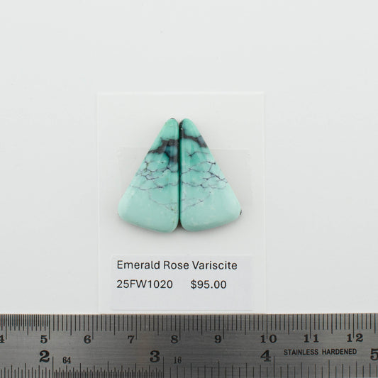 Emerald Rose Variscite Pairs