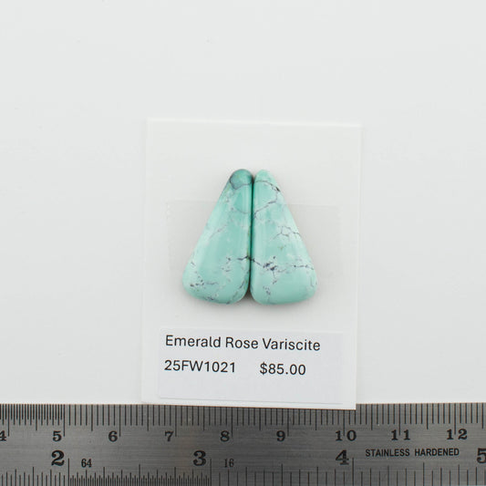 Emerald Rose Variscite Pairs