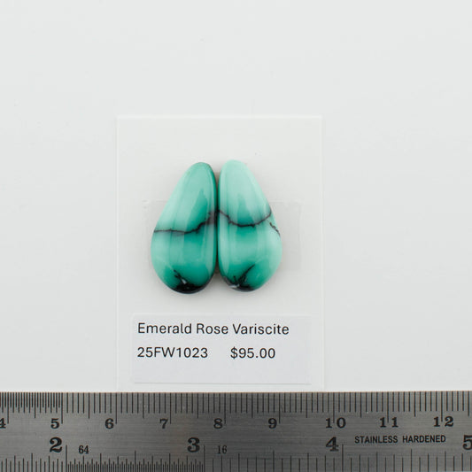 Emerald Rose Variscite Pairs