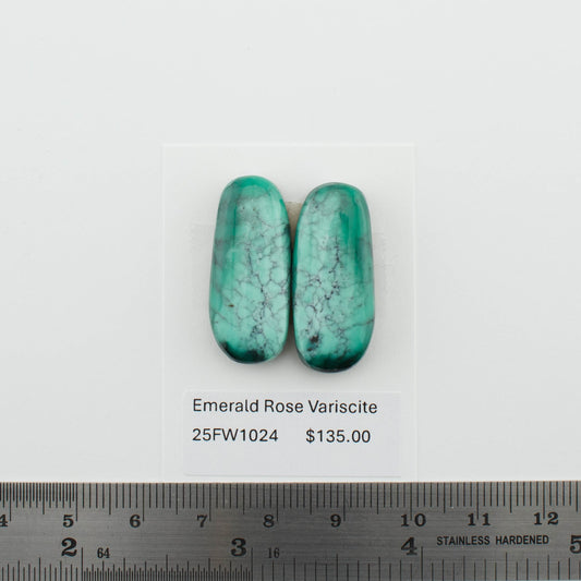 Emerald Rose Variscite Pairs