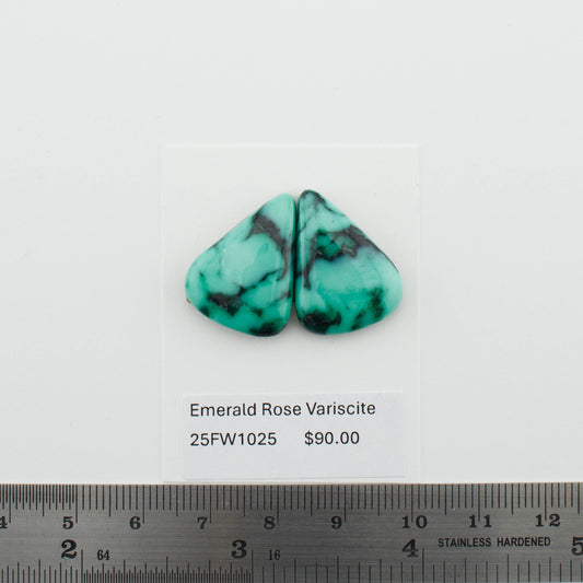 Emerald Rose Variscite Pairs