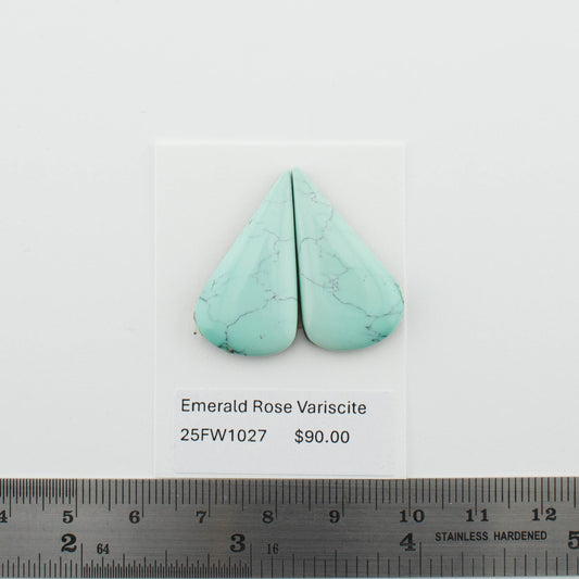 Emerald Rose Variscite Pairs