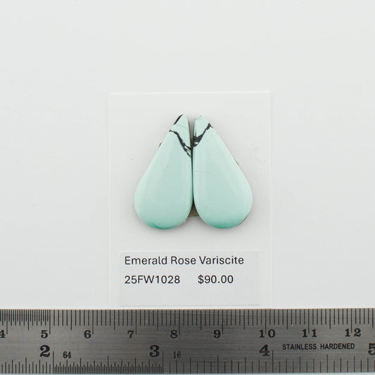 Emerald Rose Variscite Pairs