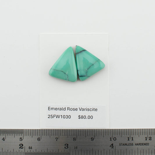 Emerald Rose Variscite Pairs