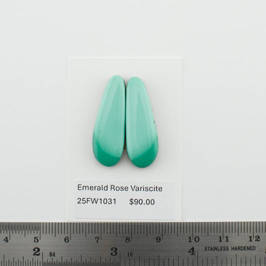 Emerald Rose Variscite Pairs