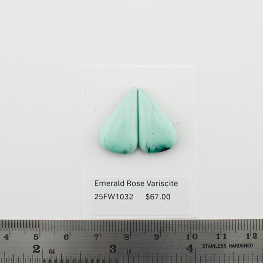 Emerald Rose Variscite Pairs