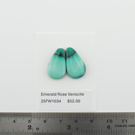 Emerald Rose Variscite Pairs