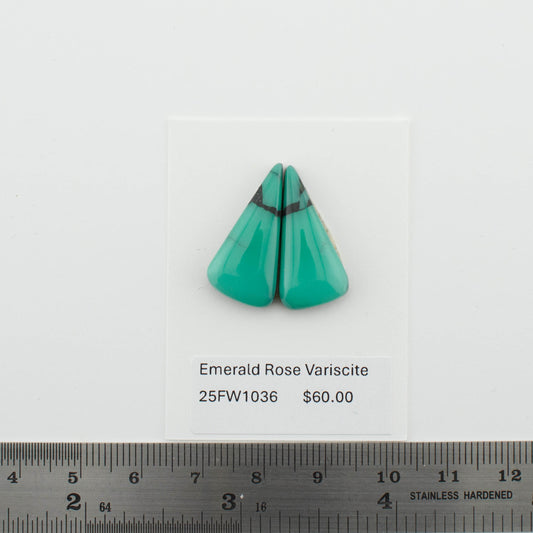 Emerald Rose Variscite Pairs