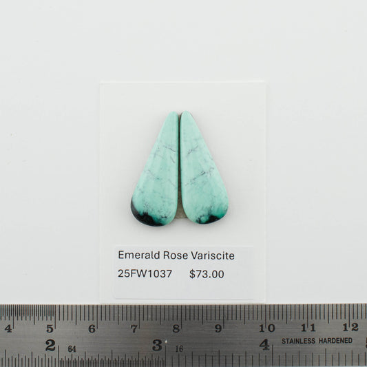 Emerald Rose Variscite Pairs