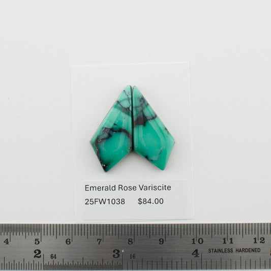 Emerald Rose Variscite Pairs