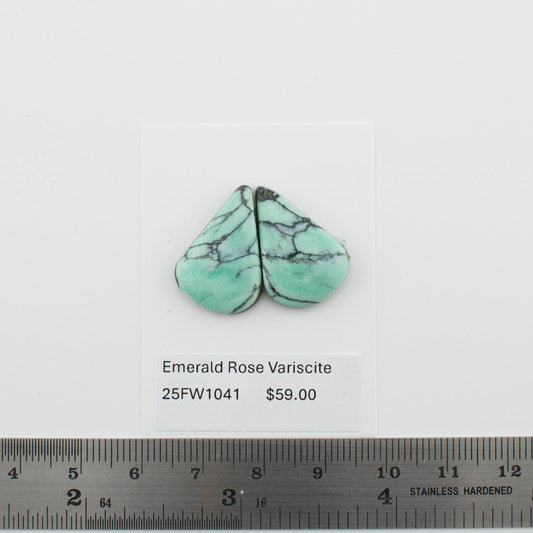 Emerald Rose Variscite Pairs