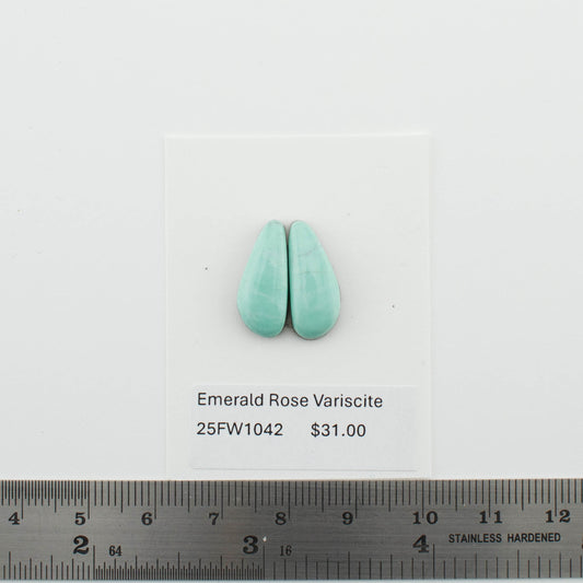 Emerald Rose Variscite Pairs