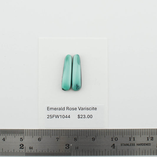Emerald Rose Variscite Pairs