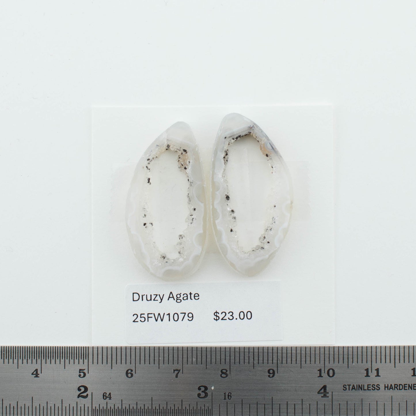 Druzy Agate Slice Pairs
