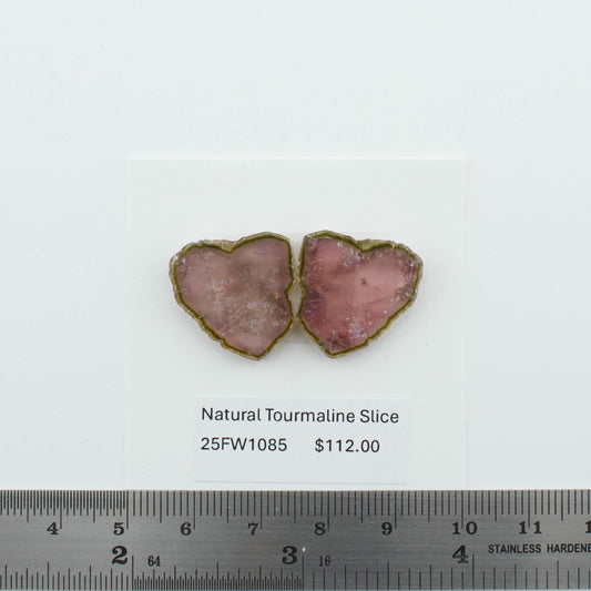 Natural Tourmaline Slice Pair