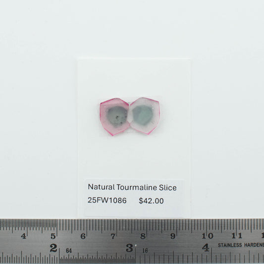 Natural Tourmaline Slice Pair