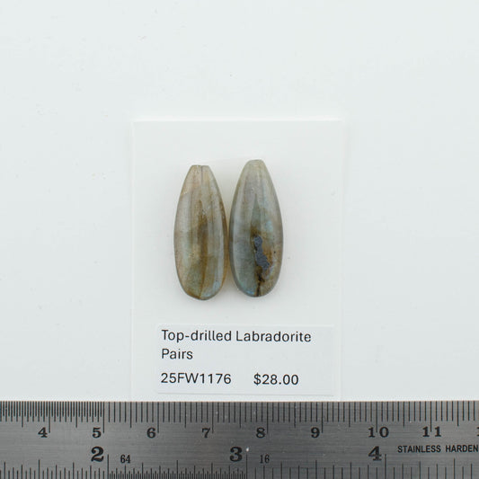 Top-drilled Labradorite Pairs