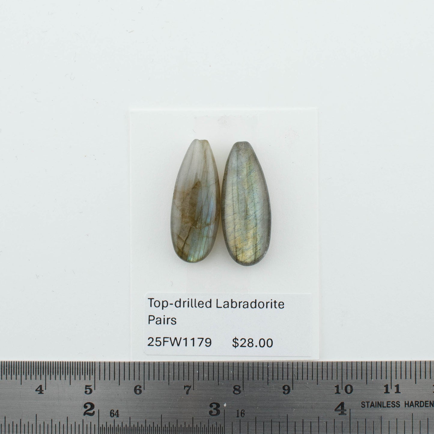 Top-drilled Labradorite Pairs