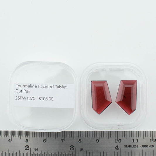 Tourmaline Faceted Tablet Cut Pair