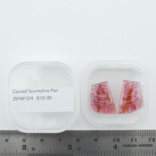 Carved Tourmaline Pair