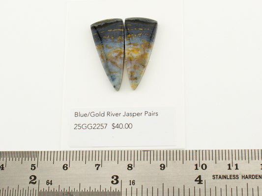 Blue/Gold River Jasper Pairs