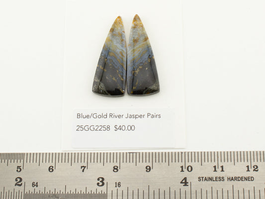 Blue/Gold River Jasper Pairs