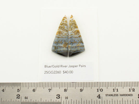 Blue/Gold River Jasper Pairs