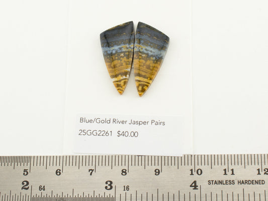 Blue/Gold River Jasper Pairs