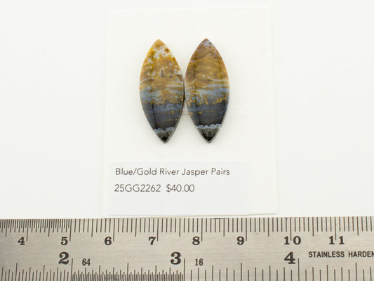 Blue/Gold River Jasper Pairs