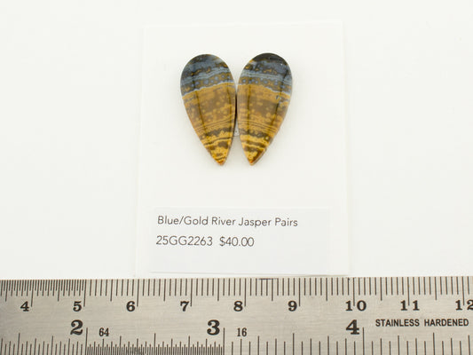 Blue/Gold River Jasper Pairs