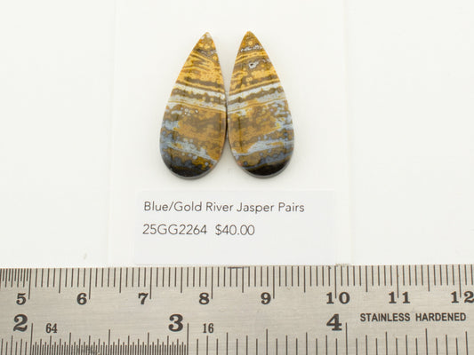 Blue/Gold River Jasper Pairs