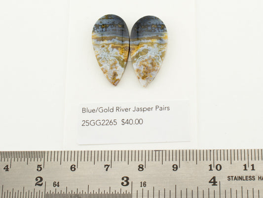 Blue/Gold River Jasper Pairs