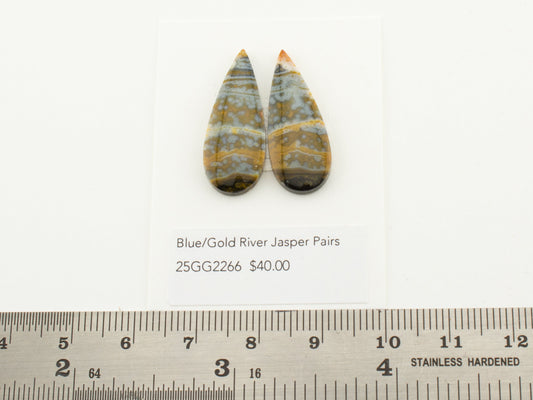 Blue/Gold River Jasper Pairs
