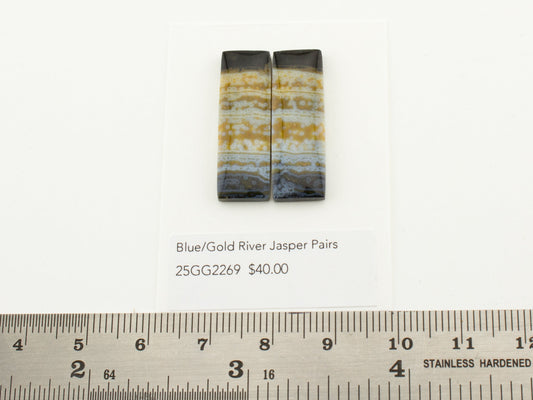 Blue/Gold River Jasper Pairs
