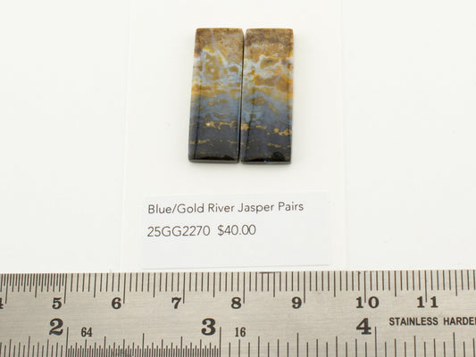 Blue/Gold River Jasper Pairs