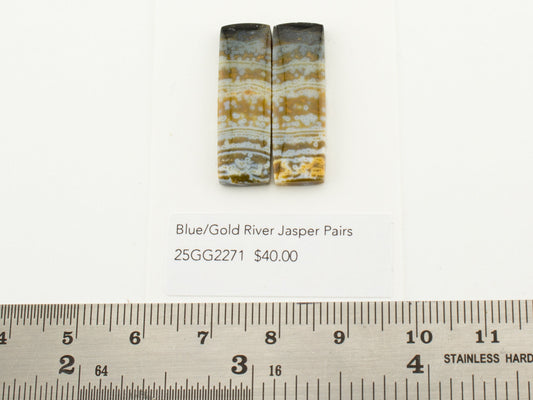 Blue/Gold River Jasper Pairs
