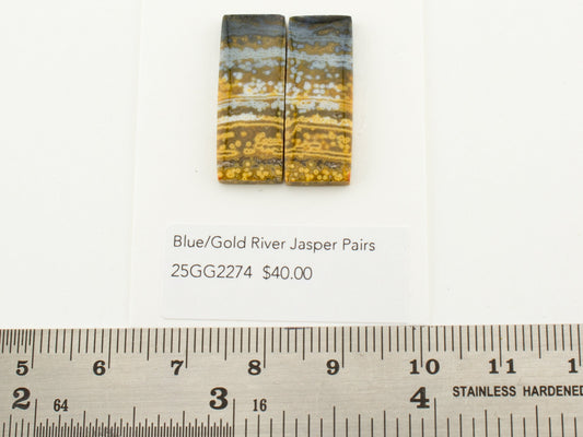 Blue/Gold River Jasper Pairs