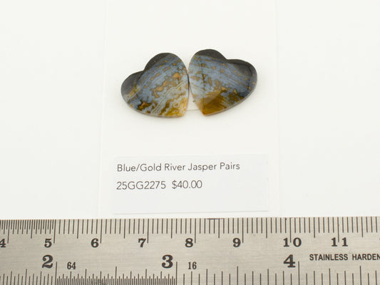 Blue/Gold River Jasper Pairs