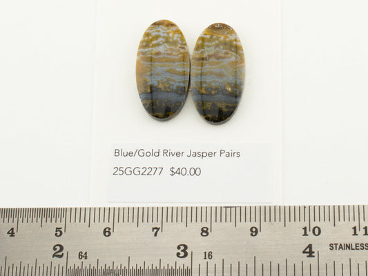 Blue/Gold River Jasper Pairs